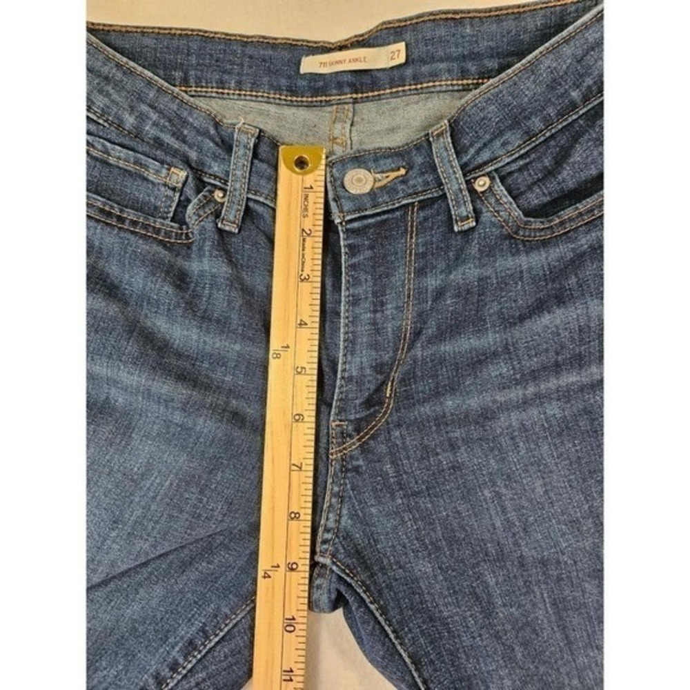 Levis 711 Skinny Ankle Jeans Womens 27 Dark Wash Blue Denim Mid Rise Stretch - Picture 5 of 9